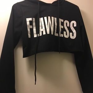 Black cropped hoodie